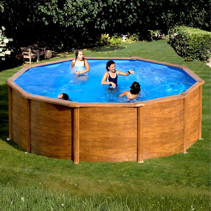 Piscine Gre acier ronde Sicilia Ø 370 x H 122 cm (Filtre à cartouche)