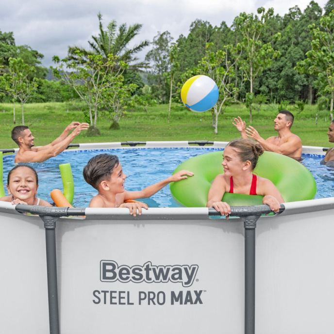 Piscine Bestway tubulaire ronde Steel Pro Max - Ø 427 x H 122 cm (Filtre à cartouche)
