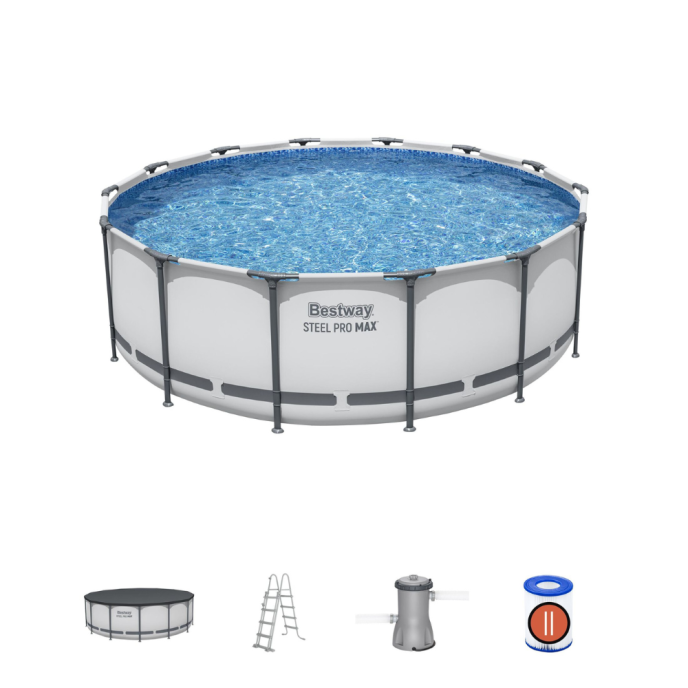 Piscine Bestway tubulaire ronde Steel Pro Max - Ø 427 x H 122 cm (Filtre à cartouche)