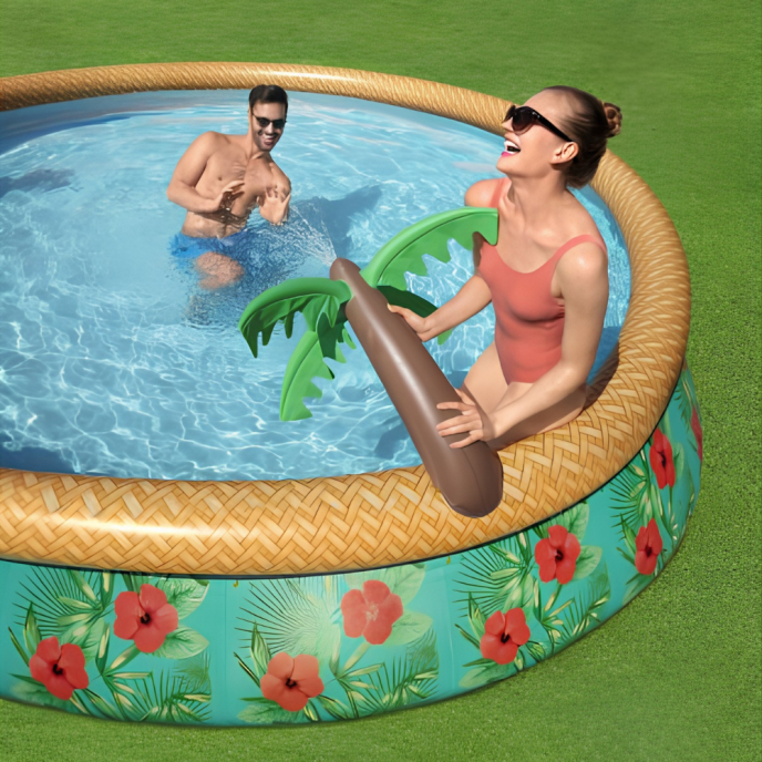 Piscine Bestway autoportée ronde Fast Set Paradise Palms - Ø 457 x H 84 cm (Filtre à cartouche)