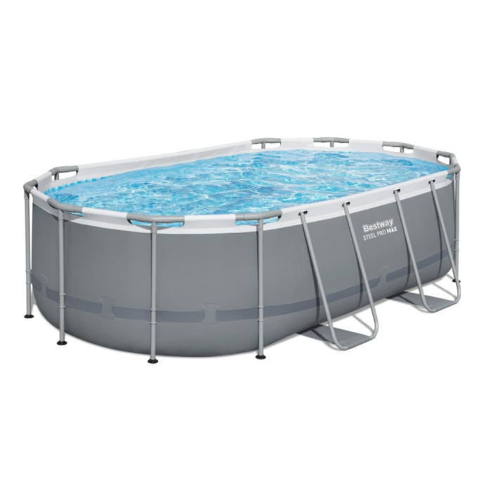 Piscine Bestway tubulaire ovale Power Steel - 488 x 305 x H 107 cm (Filtre à cartouche)