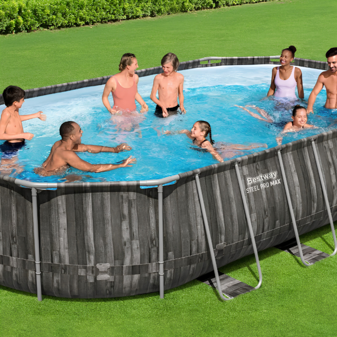 Piscine Bestway tubulaire ovale Steel Pro Max - 610 x 366 x H 122 cm (Filtre à cartouche)