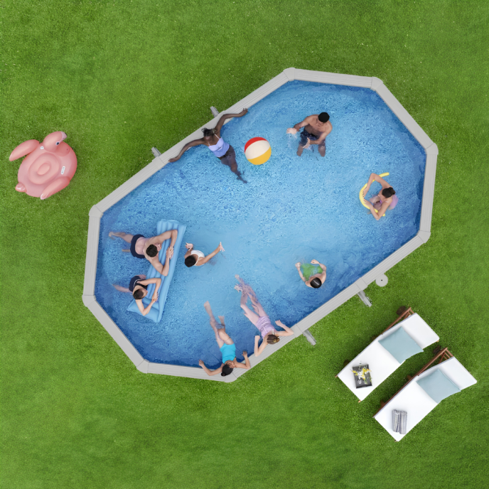 Piscine Bestway acier Hydrium - 617 x 533 x H 122 cm (Filtre à sable)