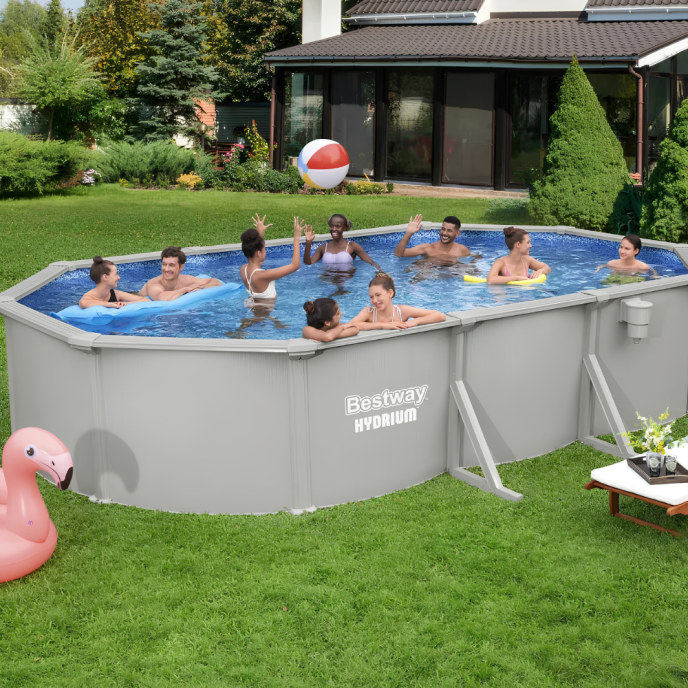 Piscine Bestway acier Hydrium - 617 x 533 x H 122 cm (Filtre à sable)