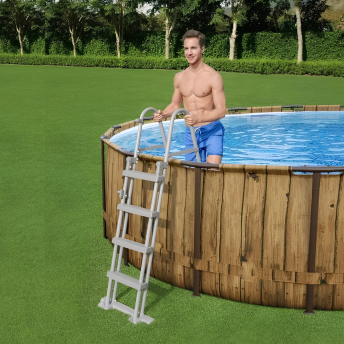 Piscine Bestway tubulaire ronde Power Steel Vista - Ø 549 x H 122 cm (Filtre à cartouche)