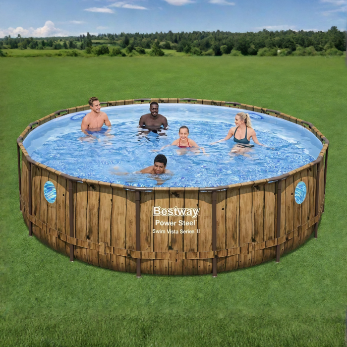 Piscine Bestway tubulaire ronde Power Steel Vista - Ø 549 x H 122 cm (Filtre à cartouche)