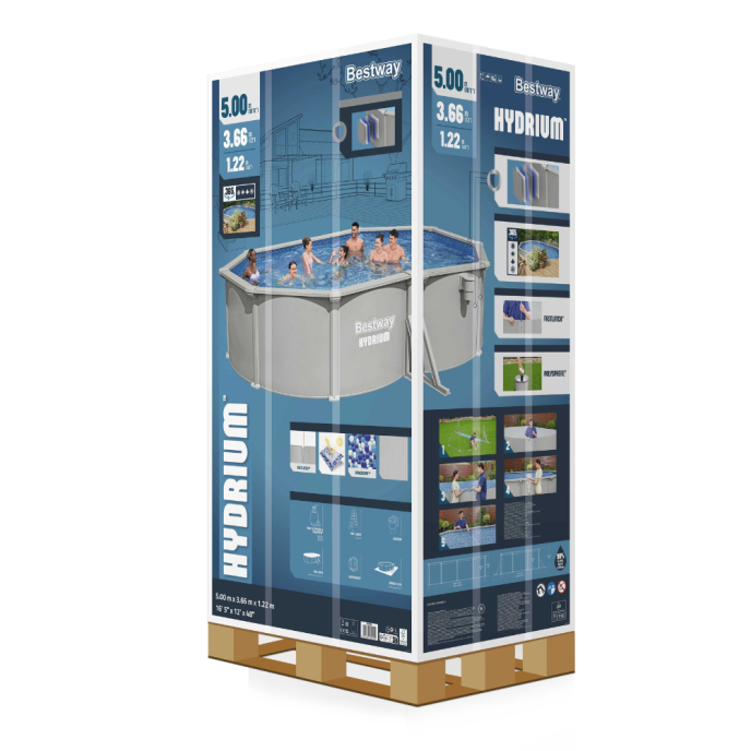 Piscine Bestway acier Hydrium - 507 x 533 x H 120 cm (Filtre à sable)