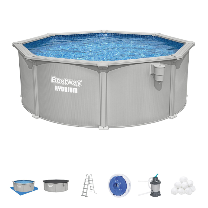 Piscine Bestway acier Hydrium - Ø 393 x H 122 cm (Filtre à sable)