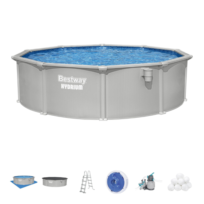 Piscine Bestway acier Hydrium - Ø 493 x H 122 cm (Filtre à sable)