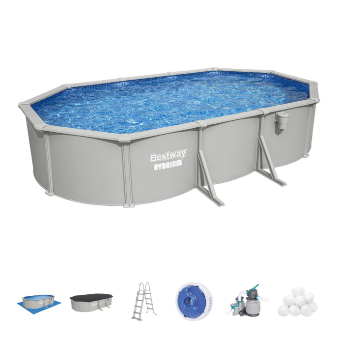 Piscine Bestway acier Hydrium - 617 x 533 x H 122 cm (Filtre à sable)