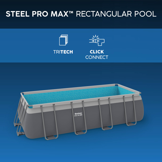 Piscine Bestway tubulaire rectangulaire Steel Pro MAX - 549 x 274 x H 122 cm (Filtre à sable)