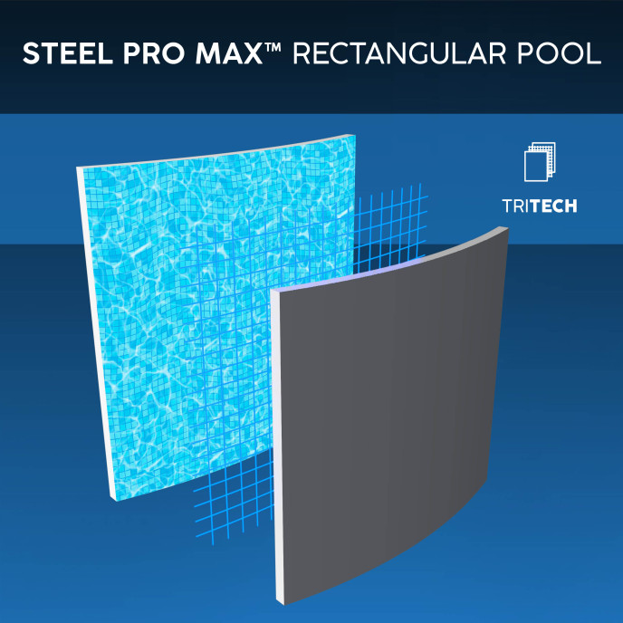 Piscine Bestway tubulaire rectangulaire Steel Pro MAX - 549 x 274 x H 122 cm (Filtre à sable)