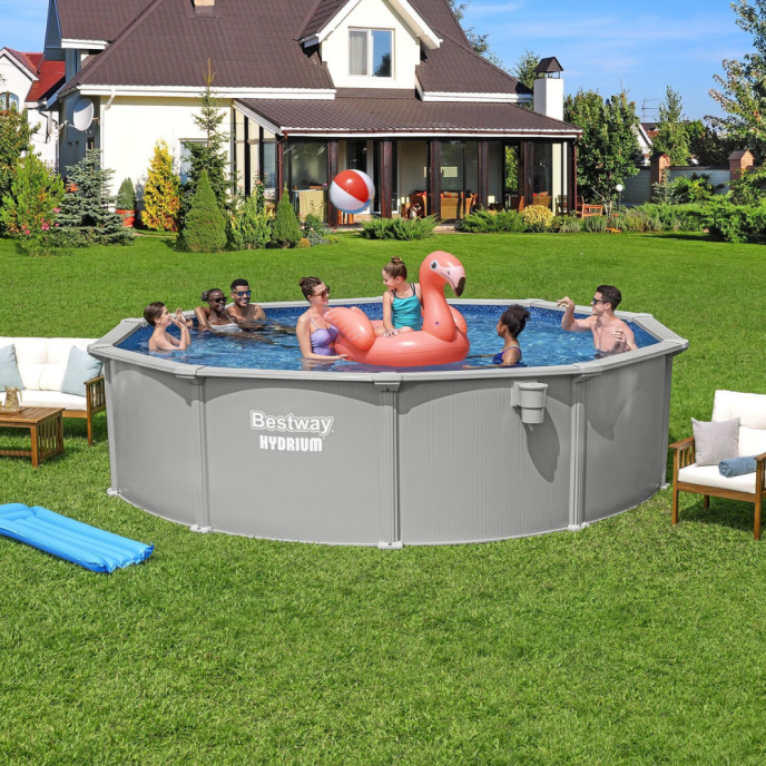 Piscine Bestway acier Hydrium - Ø 493 x H 122 cm (Filtre à sable)