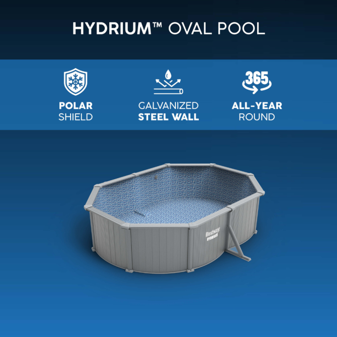 Piscine Bestway acier Hydrium - 507 x 533 x H 122 cm (Filtre à sable)