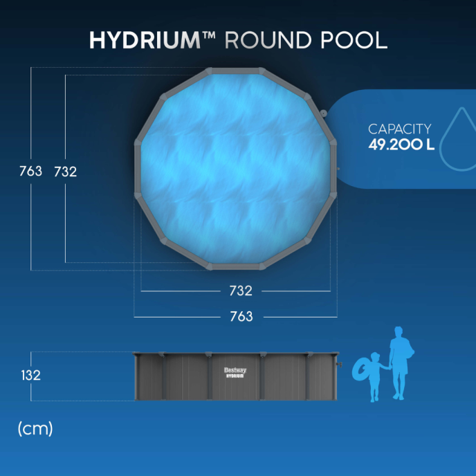 Piscine Bestway acier Hydrium - Ø 763 x H 132 cm (Filtre à sable)