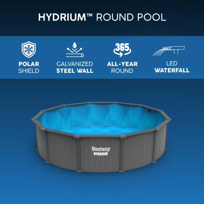 Piscine Bestway acier Hydrium - Ø 763 x H 132 cm (Filtre à sable)