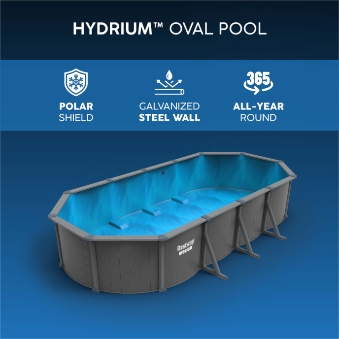 Piscine Bestway acier Hydrium - 739 x 503 x 132 cm (Filtre à sable)