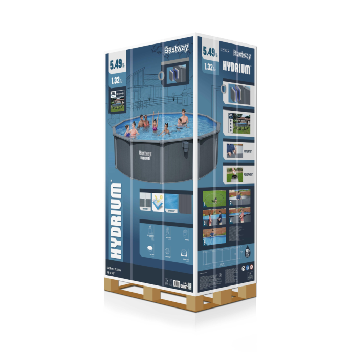 Piscine Bestway acier Hydrium - Ø 572 x H 132 cm (Filtre à sable)