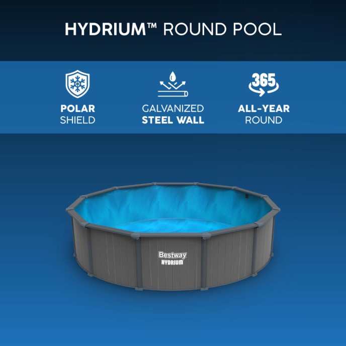 Piscine Bestway acier Hydrium - Ø 572 x H 132 cm (Filtre à sable)