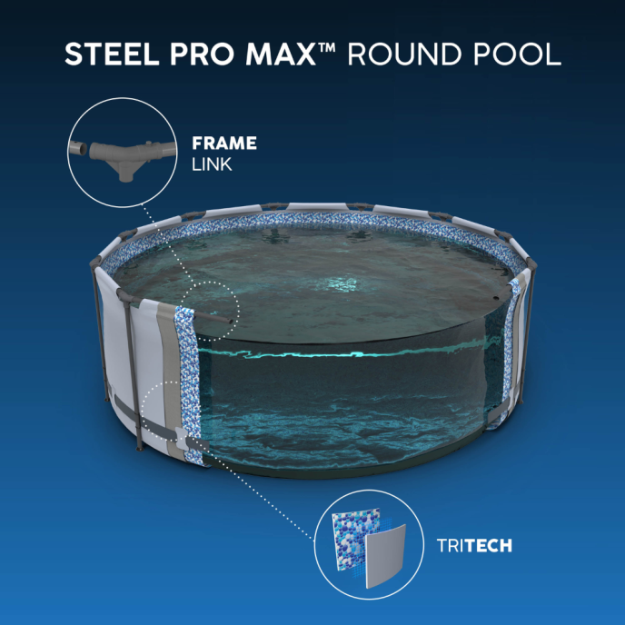 Piscine Bestway tubulaire Steel Pro Max - Ø 366 x H 76 cm (Filtre à cartouche)