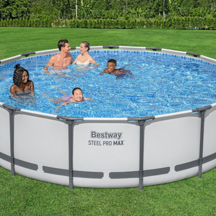 Piscine Bestway tubulaire ronde Steel Pro Max - Ø 457 x H 107 cm (Filtre à cartouche)