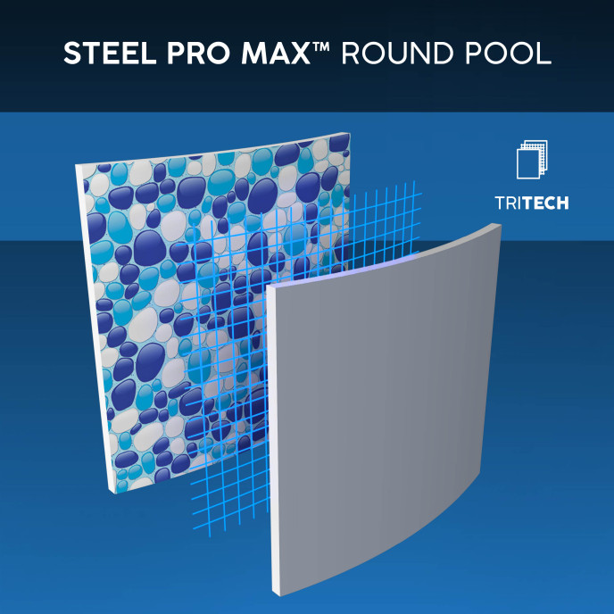 Piscine Bestway tubulaire ronde Steel Pro Max - Ø 457 x H 107 cm (Filtre à cartouche)