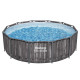Piscine Bestway tubulaire ronde Steel Pro Max Bois Rustique - Ø 366 x H 100 cm (Filtre à cartouche)