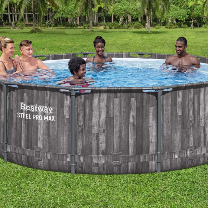 Piscine Bestway tubulaire ronde Steel Pro Max - Ø 366 x H 100 cm (Filtre à cartouche)