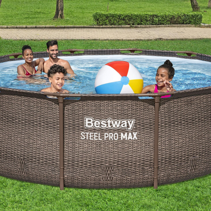 Piscine Bestway tubulaire ronde Steel Pro Max - Ø 366 x H 100 cm (Filtre à cartouche)
