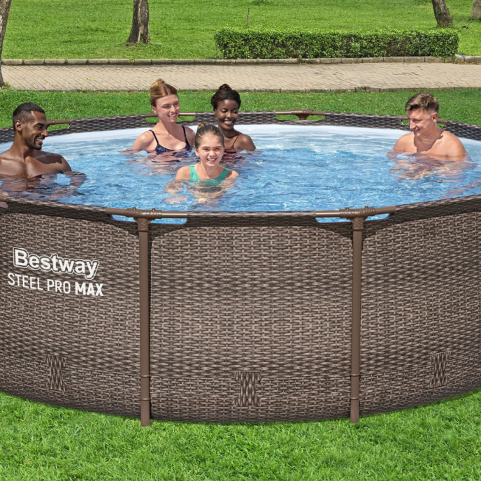 Piscine Bestway tubulaire ronde Steel Pro Max - Ø 366 x H 100 cm (Filtre à cartouche)