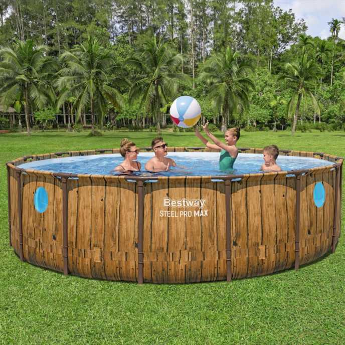 Piscine Bestway tubulaire ronde Power Steel Vista - Ø 488 x H 122 cm (Filtre à cartouche)