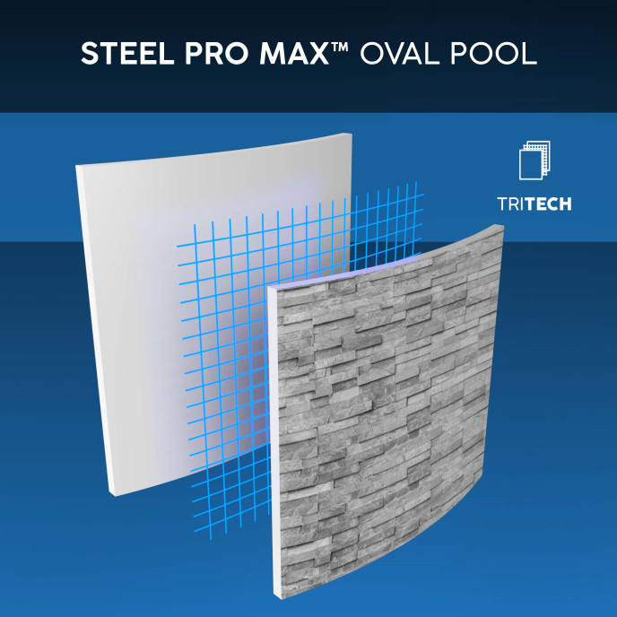 Piscine Bestway tubulaire ovale Steel Pro Max Splashview - 549 x 274 x H 122 cm (Filtre à cartouche)