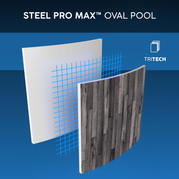 Piscine Bestway tubulaire ovale Steel Pro Max - 610 x 366 x H 122 cm (Filtre à cartouche)