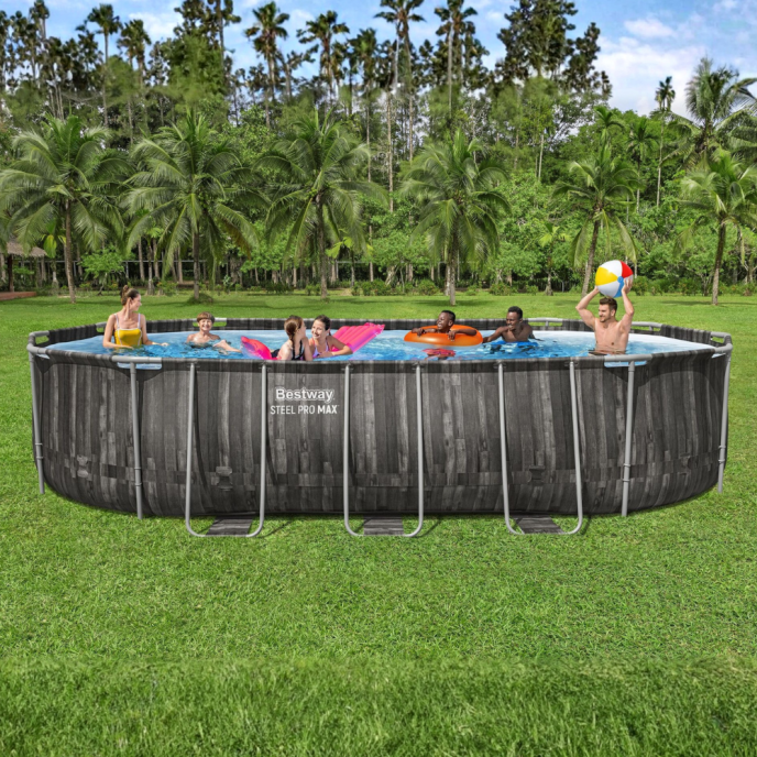 Piscine Bestway tubulaire ovale Steel Pro Max - 610 x 366 x H 122 cm (Filtre à cartouche)