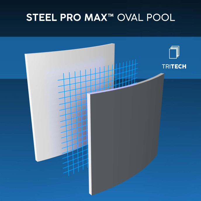 Piscine Bestway tubulaire ovale Steel Pro Max - 488 x 305 x H 107 cm (Filtre à cartouche)