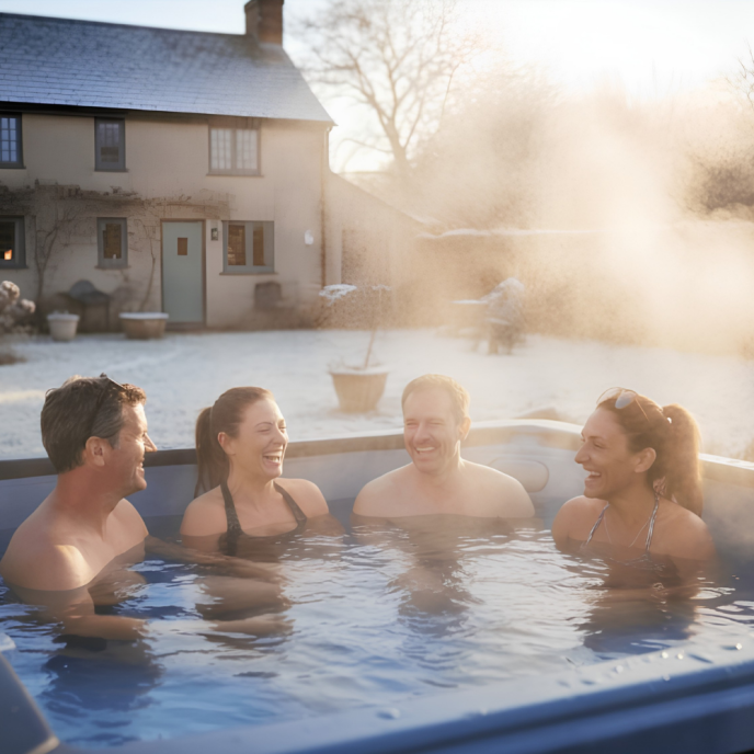 Spa semi-rigide NetSpa Idaho Charcoal Black carré (4 à 6 places) - Wifi