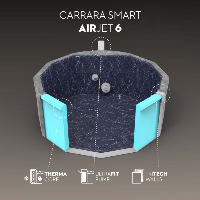 Spa semi-rigide Lay-Z-Spa Carrara octogonale (4 à 6 places) - Wifi