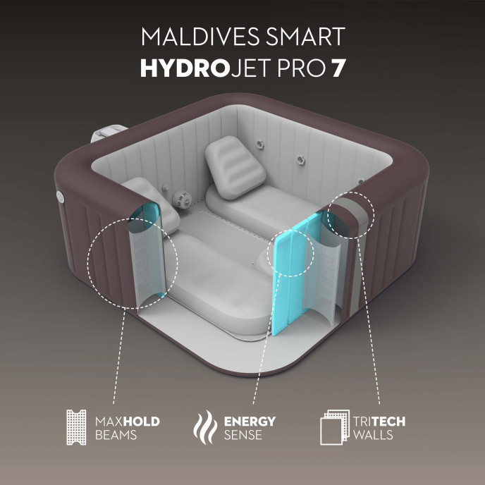 Spa gonflable Lay-Z-Spa Maldives HydroJet Pro (5 à 7 places) - Wifi