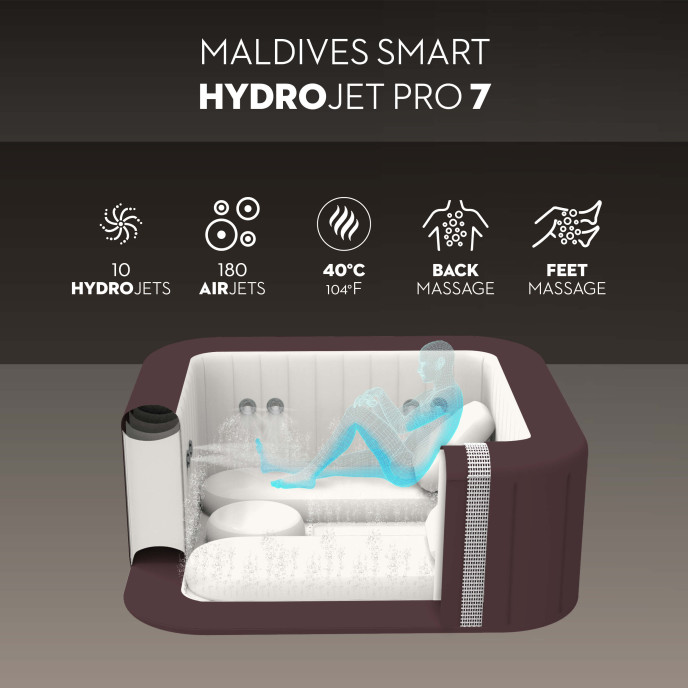 Spa gonflable Lay-Z-Spa Maldives HydroJet Pro (5 à 7 places) - Wifi