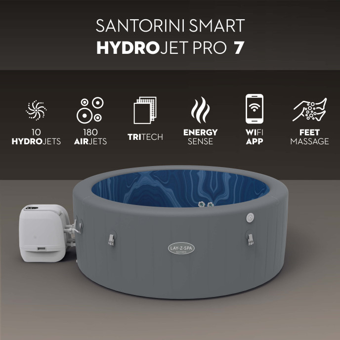 Spa gonflable Lay-Z-Spa Santorini rond (5 à 7 places) - Wifi