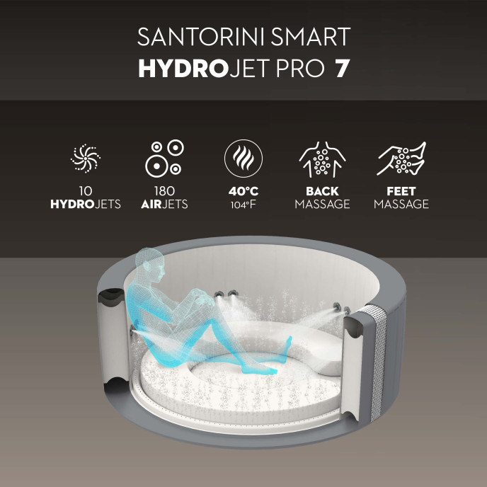 Spa gonflable Lay-Z-Spa Santorini rond (5 à 7 places) - Wifi
