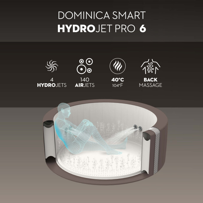 Spa gonflable Lay-Z-Spa Dominica Energysense rond (4 à 6 places) - Wifi