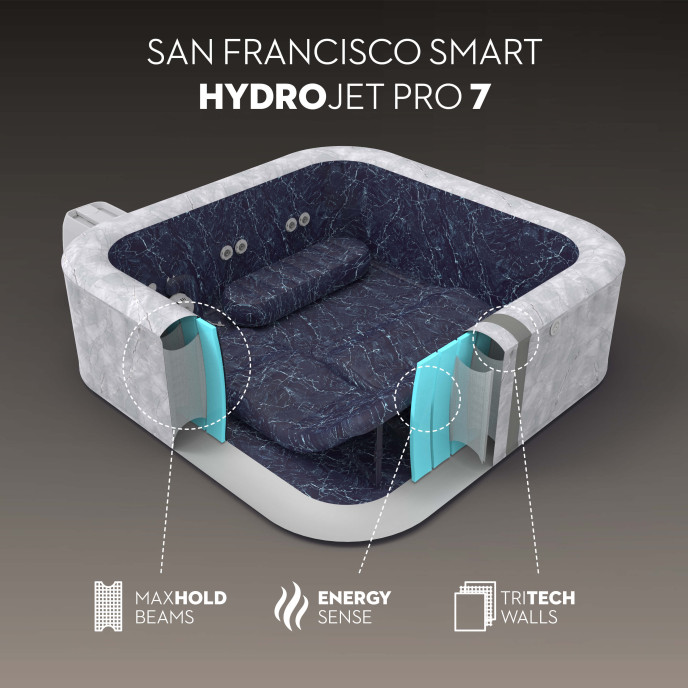 Spa gonflable Lay-Z-Spa San Francisco carré (5 à 7 places) - Wifi