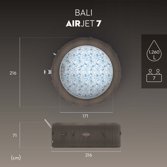 Spa gonflable Lay-Z-Spa Bali rond (5 à 7 places) - Wifi