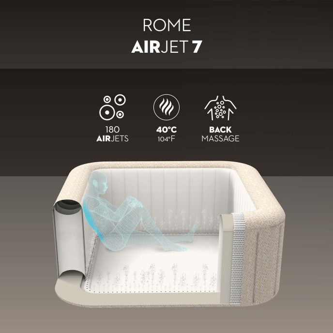 Spa gonflable Lay-Z-Spa Rome carré (5 à 7 places) - Wifi