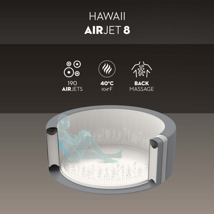 Spa gonflable Lay-Z-Spa Hawaii rond (6 à 8 places) - Wifi