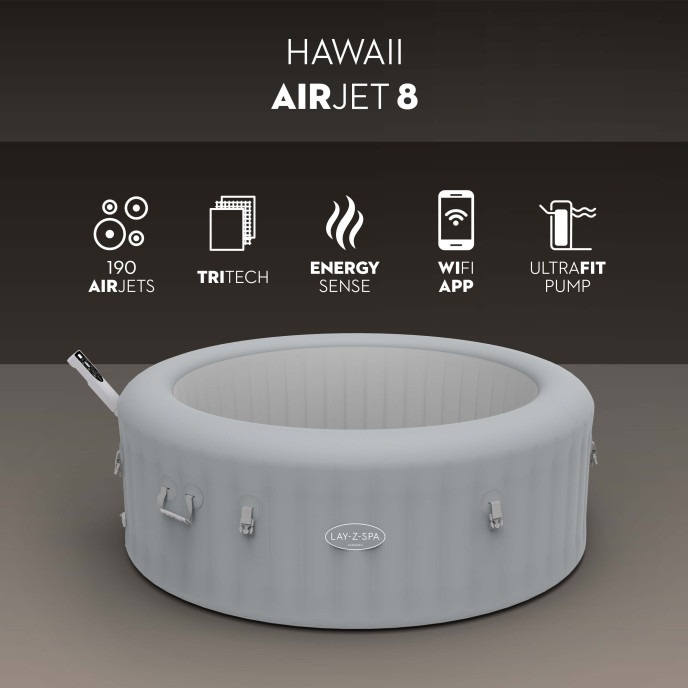 Spa gonflable Lay-Z-Spa Hawaii rond (6 à 8 places) - Wifi