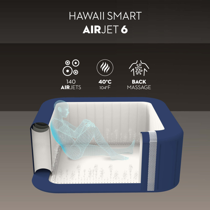 Spa gonflable Lay-Z-Spa Hawaii carré (4 à 6 places) - Wifi