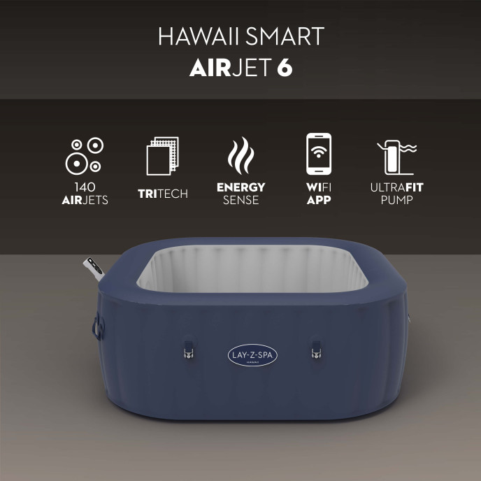 Spa gonflable Lay-Z-Spa Hawaii carré (4 à 6 places) - Wifi
