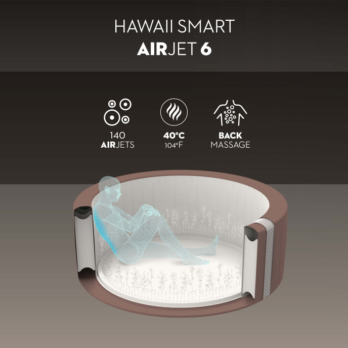 Spa gonflable Lay-Z-Spa Hawaii rond (4 à 6 places) - Wifi